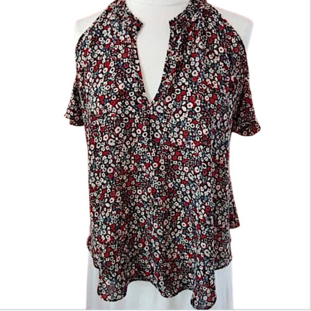 Derek Lam 10 Crosby  Georgette Cold Shoulder Blouse  size 2 - Picture 8 of 11